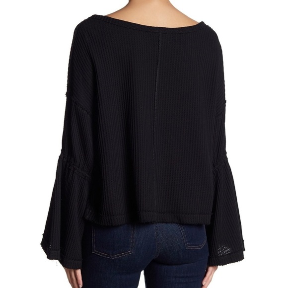 Free People Black Dahlia Thermal Top Sz L - Picture 2 of 11